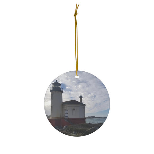 Coquille River Lighthouse Ceramic Ornament, 4 Shapes