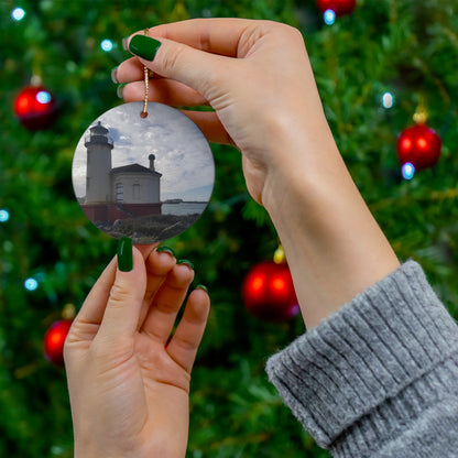 Coquille River Lighthouse Ceramic Ornament, 4 Shapes